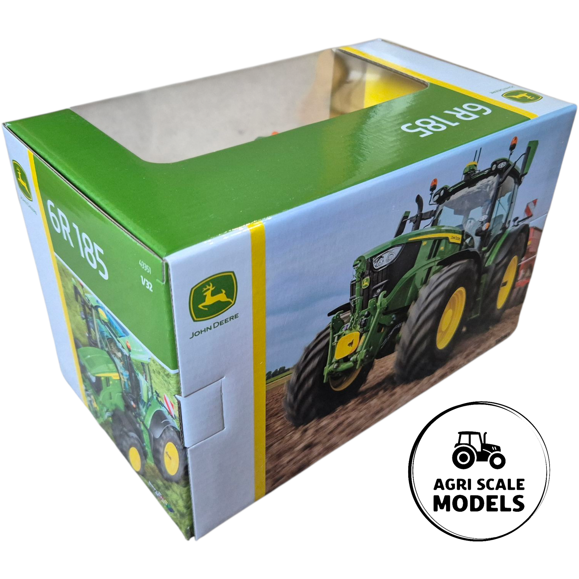 John Deere 6R 185 Tractor – 1:32 Scale Model by Britains in box