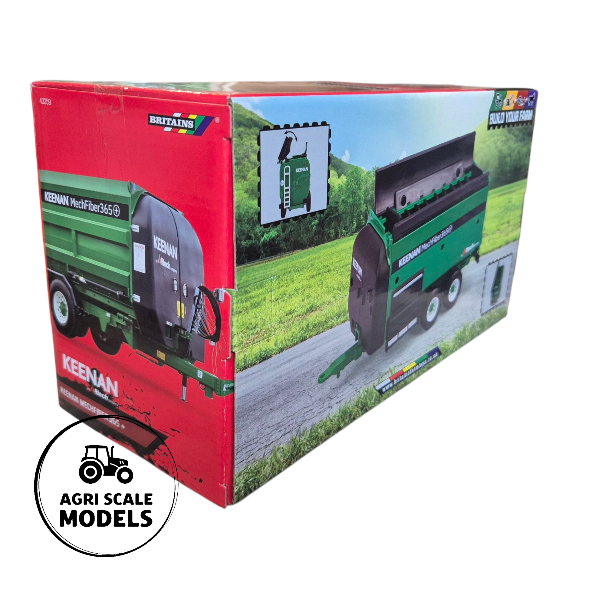 Keenan MechFiber 365 Plus Feeder Wagon – 1:32 Scale Model by Britains box rear view