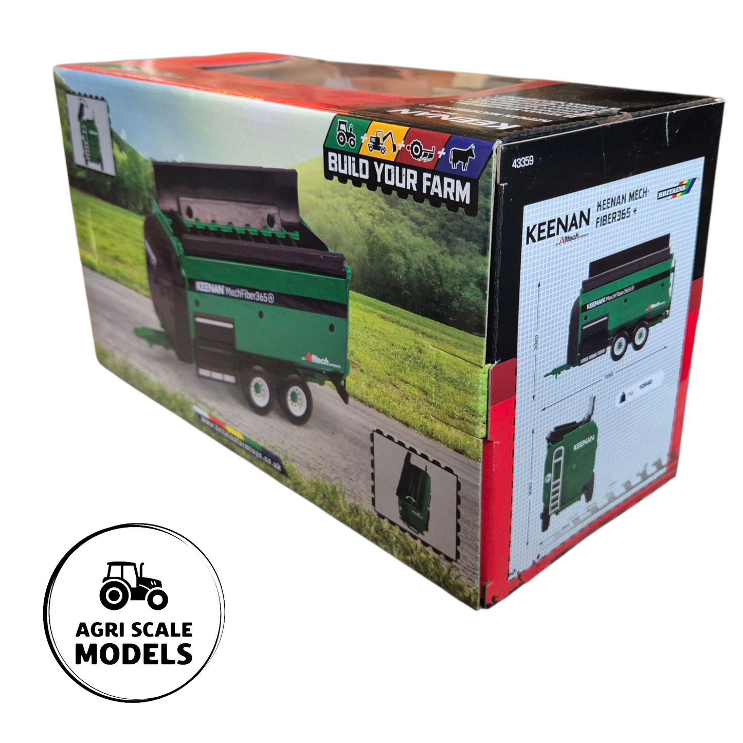 Keenan MechFiber 365 Plus Feeder Wagon – 1:32 Scale Model by Britains box view rear