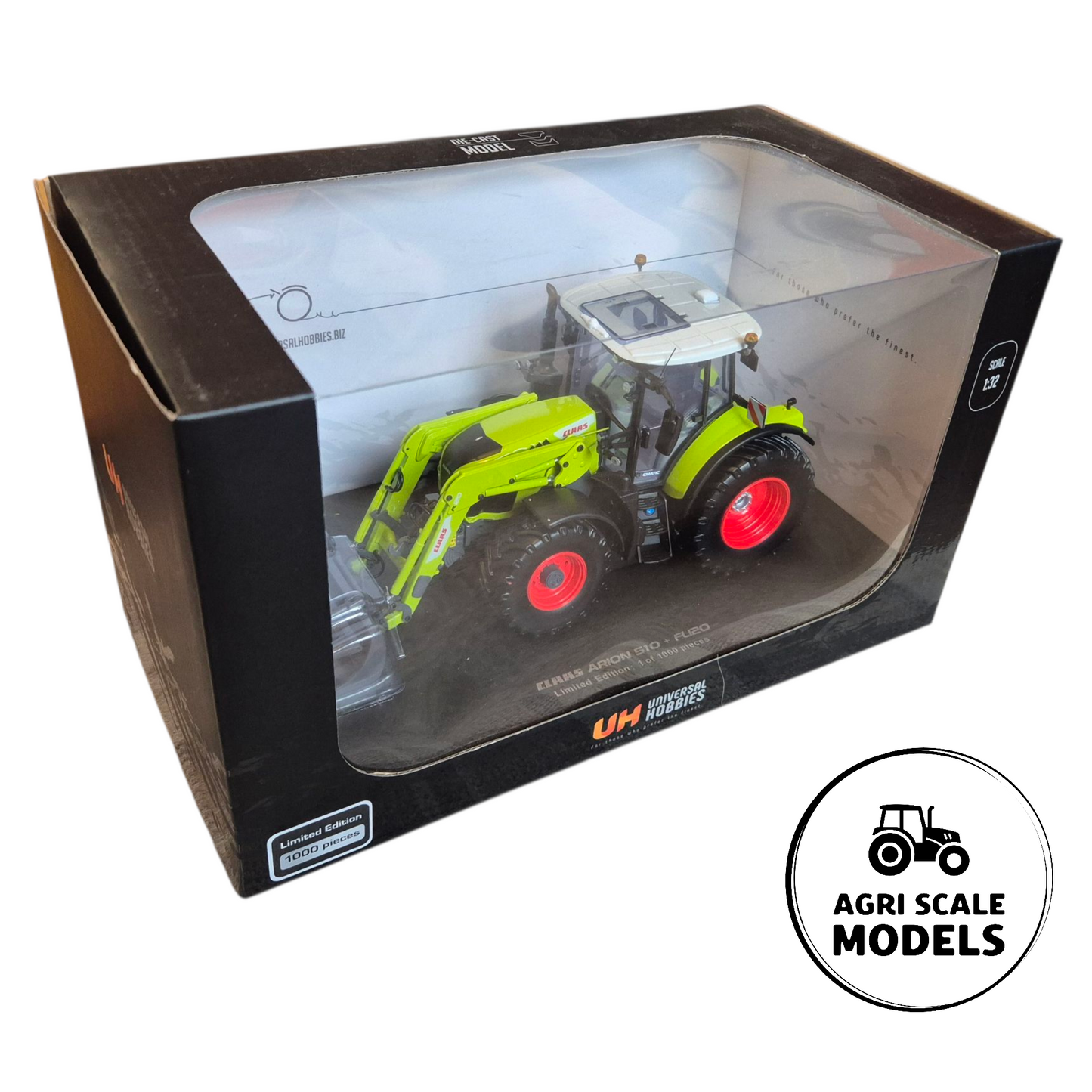 Claas Arion 510 with FL120 Front Loader – 1:32 Limited Edition Model by Universal Hobbies in box