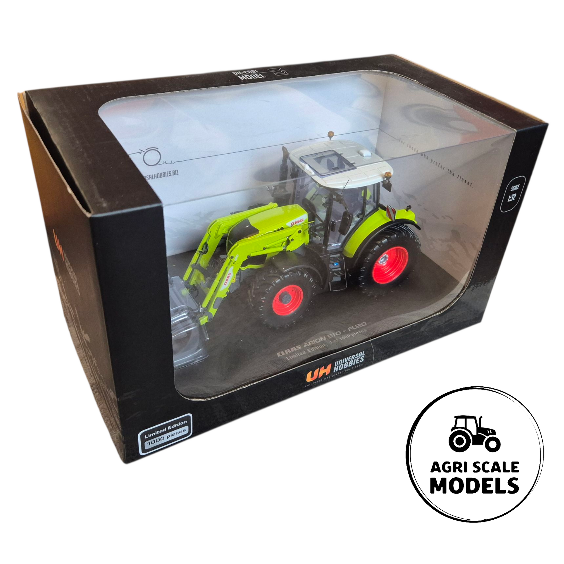 Claas Arion 510 with FL120 Front Loader – 1:32 Limited Edition Model by Universal Hobbies in box